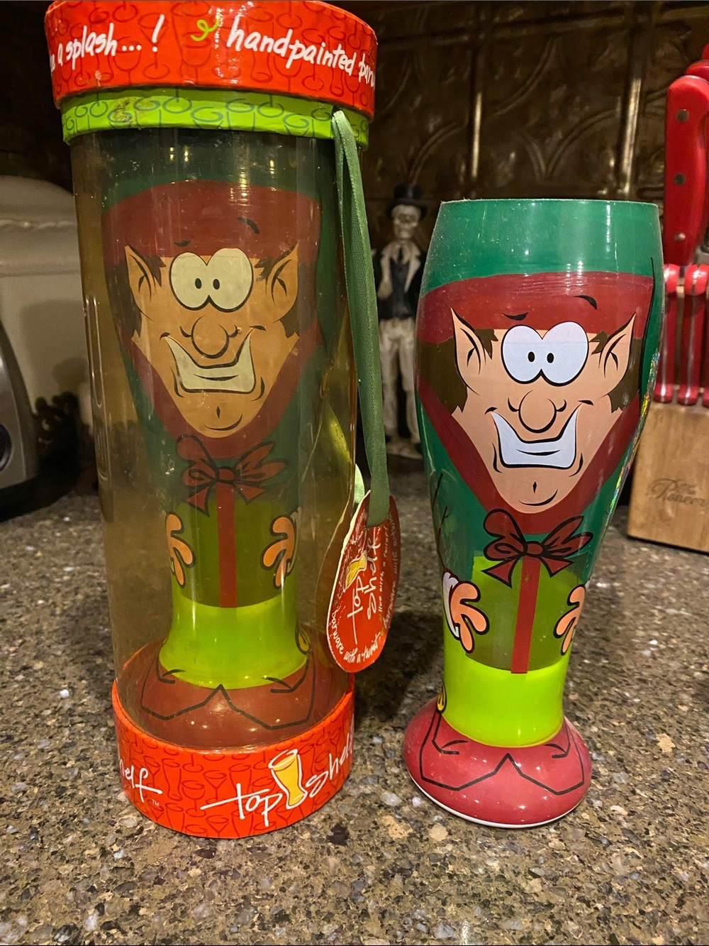 Hand-Painted Elf Character Decorative Glass